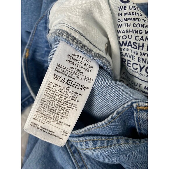 GAP Loose Fit High Rise Jeans Women's Size 26 2P Blue Distressed - Picture 8 of 15